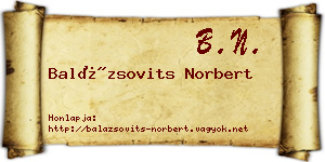 Balázsovits Norbert névjegykártya
