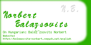 norbert balazsovits business card